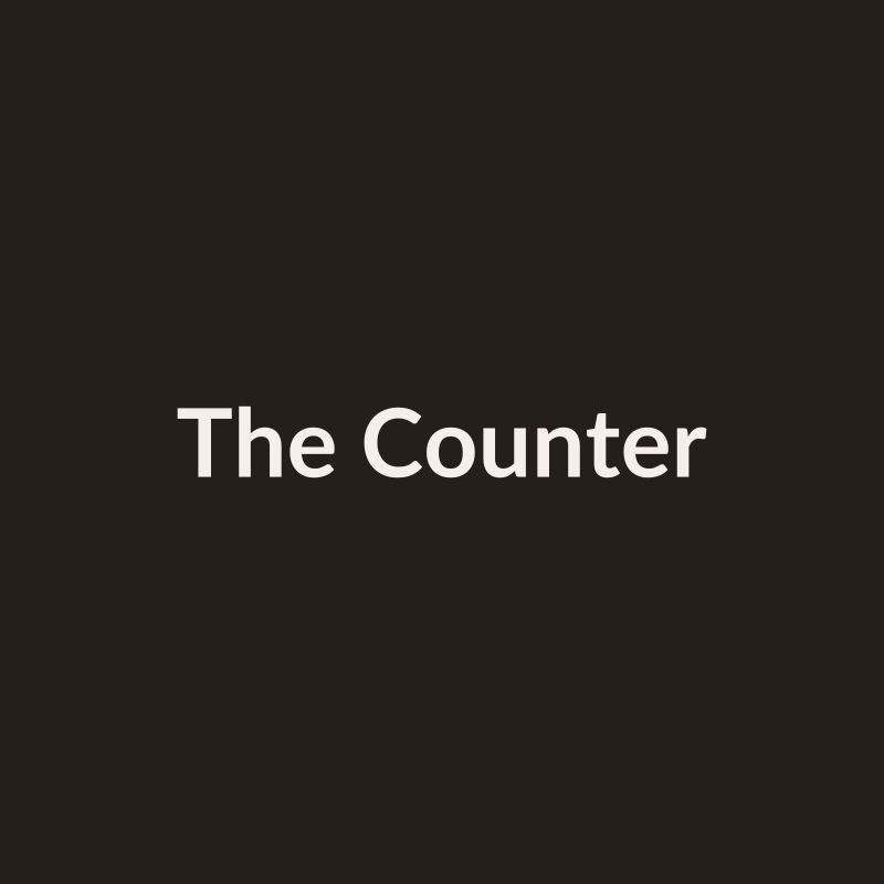 The counter, mid-service